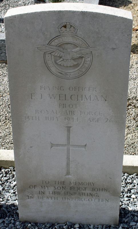 F/O Elliot John Welchman<br/><br /><br />died July 13th, 1944